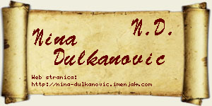 Nina Dulkanović vizit kartica